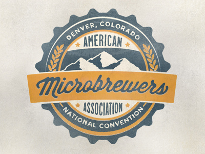 American Microbrewers Association badge beer bottle cap brew hand drawn hops logo microbrewers pint