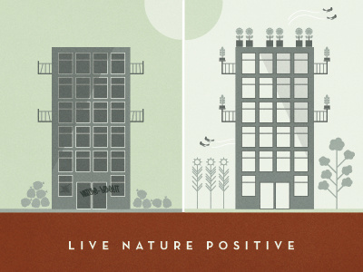 Live Nature Positive book geometric grain illustration nature texture trees urban