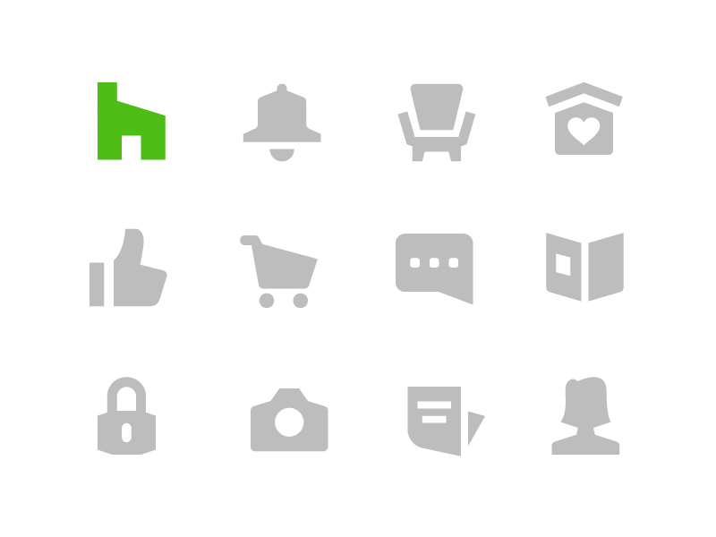 Houzz Icon System app house houzz icon icon set iconography icons ui web