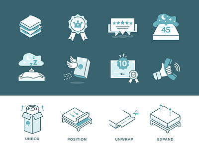 Frankly Mattress Marketing Icons icons illustration