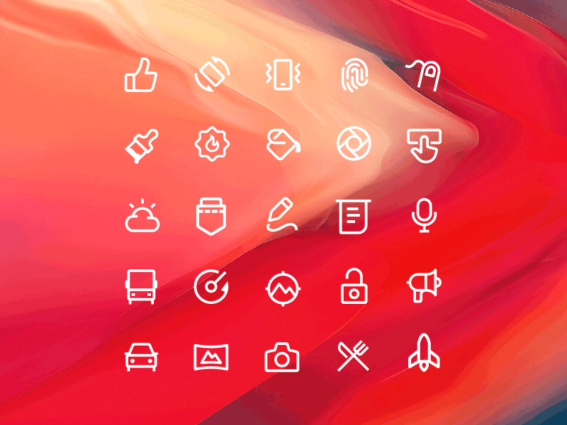 OnePlus Iconography app icon icon set iconography icons line mobile oneplus ui