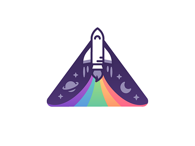 Paint the Sky badge cosmic explorer launch paint rocketship shuttle space space age