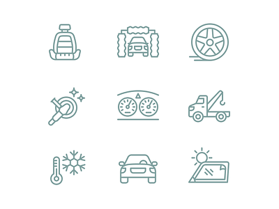 Auto Service Iconography auto car icon iconography icons line set vehicle
