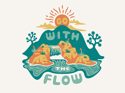 Go with the Flow Tee flow go with the flow illustration nature river tee tshirt waterfall