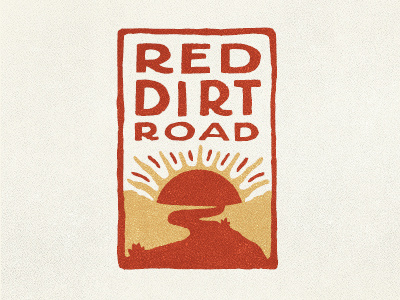 Red Dirt Road Logo badge desert dirt hand drawn logo red road sun symbol type typography