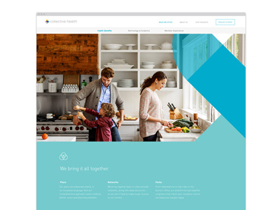 Collective Health - Health Benefits Webpage color design flat graphic minimal photography ui user interface ux web website