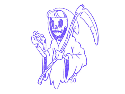 Death or Pizza. Grim Reaper Sketch.