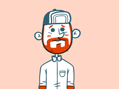Hipster Guy animation beard blake stevenson cartoon character design concept art cute designer goofy hat hipster illustration jetpacks and rollerskates plaid retro silly ui ux