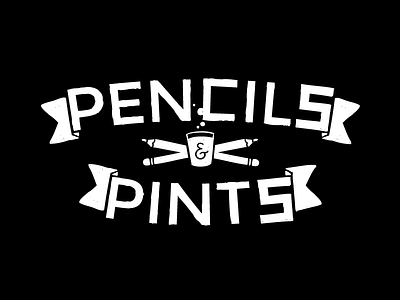Pencils and Pints beer drawing drink and draw font logo pencils and pints toronto typography