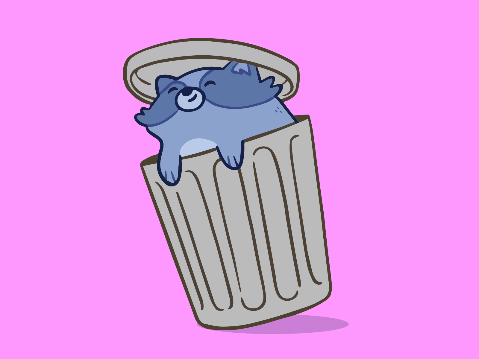 Trash Panda In Trash Can By Jetpacks And Rollerskates On Dribbble