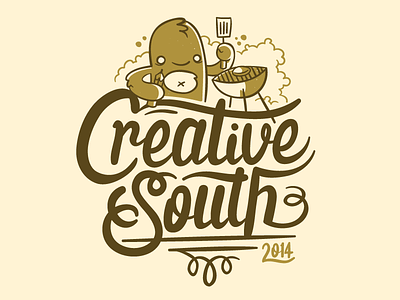 Creative South Design Conference T-Shirt bbq character design conference creative south handtype script t shirt type typography