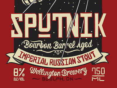 Sputnik Imperial Russian Stout beer brew brewery guelph handtype illustration script type typography wellington