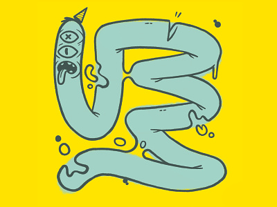 Worm Guy Exercise 2 80s 90s blake stevenson cartoon character design cute gritty hat hipster illustration jetpacks and rollerskates jetpacksandrollerskates retro skateboard worm