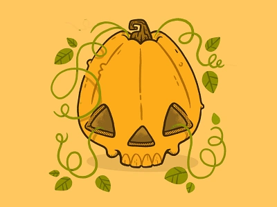 Jack Skull Lantern? OR Skullkin? 80s blake stevenson character design fall food garden halloween illustration inktober jetpacks and rollerskates leaves logo pumpkin pumpkin spice retro skull ui ux vegetable vines