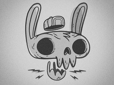 Steamboat (Skull) Bunny 30s 40s blake stevenson bunny cartoon character design cute halloween hipster illustration inktober jetpacks and rollerskates logo rabbit retro scary skeleton skull ui ux