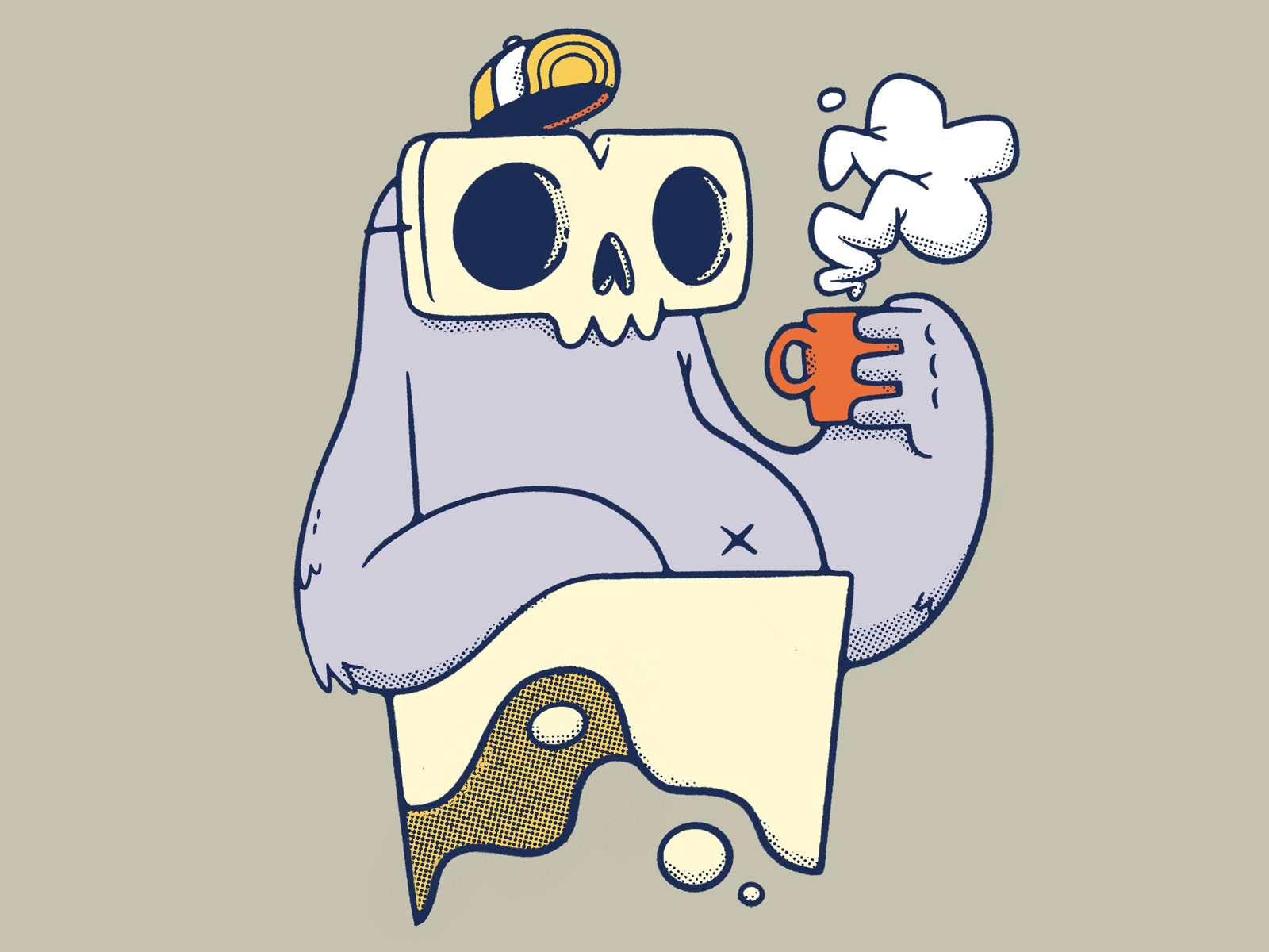 Skull Monster and a Cup of Joe by Jetpacks and Rollerskates on Dribbble