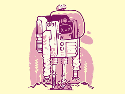 Lof Fi Cyberpunk with colour astronaut backpack blake stevenson cartoon character design cute cyberpunk hipster illustration jetpacks and rollerskates machine retro robot silly skull space ui ux video game