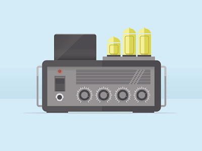 Exposed Tube Amplifier amplifier illustration ios knobs music retro tech toronto tube ui ux waterloo