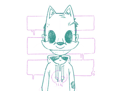 Creepy Fox Mask Kid Sketch