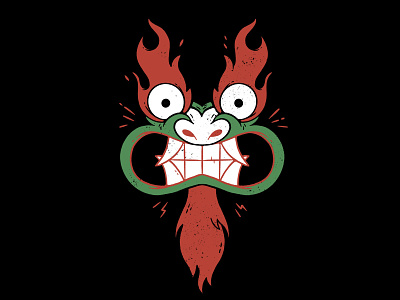 AKU Samurai Jack 90s aku blake stevenson cartoon cartoon network character design cute dragon eyes face flames hipster illustration japanese jetpacks and rollerskates kaiju retro samurai jack teeth tv show