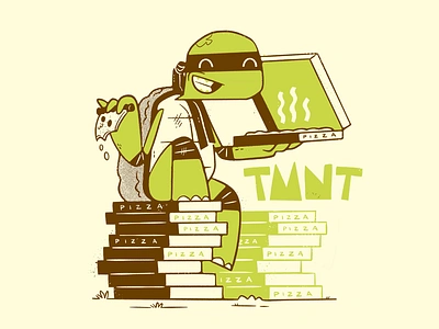 Teenage Mutant Ninja Turtles 80s 90s blake stevenson cartoon character design comic art comic book cute hipster illustration jetpacks and rollerskates nickelodeon ninja pizza print design retro simple skull tmnt turtle