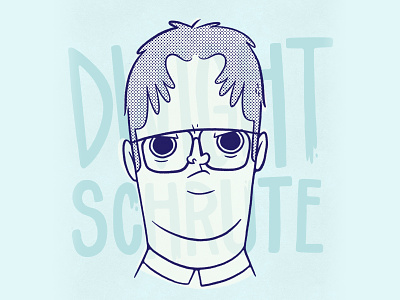 Dwight Schrute Character Concept beet blake stevenson cartoon character design cute design dwight schrute illustration jetpacks and rollerskates logo retro show television the office tv ui