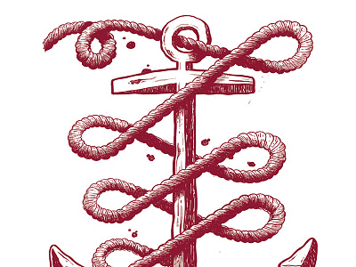 Detailed Anchor Illustration anchor detail hipster illustration kitchener ornate poster art retro rope tattoo toronto