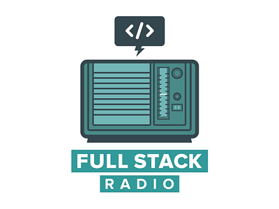 Full Stack Radio Stickers code fullstack illustration kitchener podcast radio retro simple sticker toronto vector wip