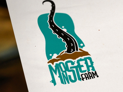 Monster Farm cartoon fun illustration letterhead vector