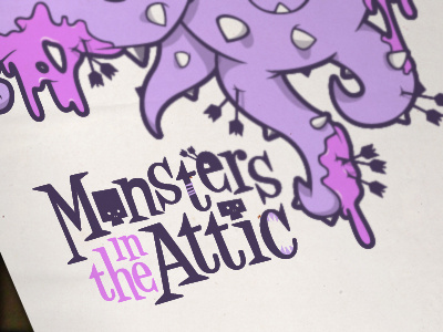 Monsters in the Attic blake stevenson book cartoon illustraion logo monsters vector