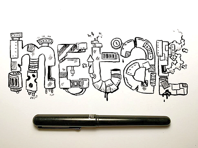 Metal Brush Pen Typography