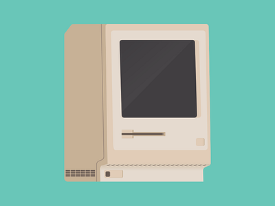 Macintosh apple computer flat illustration mac office tech technology