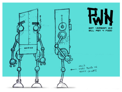 Robot Character Design blake stevenson cartoon character sketch drawing illustration jetpacks and rollerskates robot sketch