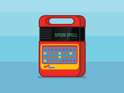 Speak and Spell 80s childrens electronics icon design illustration jetpacks and rollerskates kids toy retro technology toy