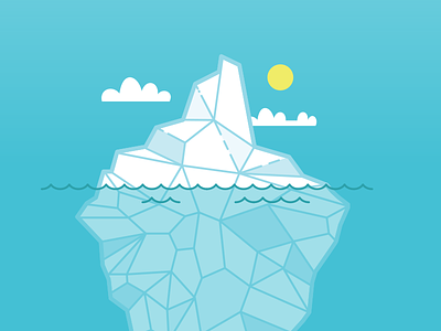 Tip of the Iceberg clean ice iceberg icon illustration jetpacks and rollerskates nature sky