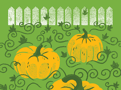 Pumpkin Patch beer brewery fall fence illustration jetpacks and rollerskates leaves orange pumpkin vines