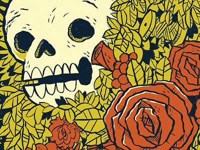 Skulls and Roses Print