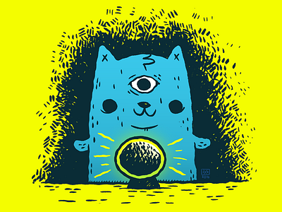 Psychic Kitty blake stevenson cat cute eye illustration jetpacks and rollerskates jetpacksandrollerskates pshycic third eye