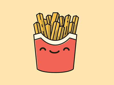 Happy Fries blake stevenson cute fast food food french fries fries illustration jetpacks and rollerskates jetpacksandrollerskates
