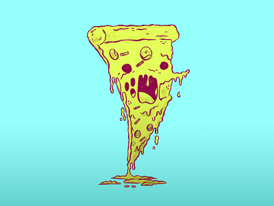 Pizza Face blake stevenson character design creature food foodie illustration jetpacks and rollerskates monster pizza