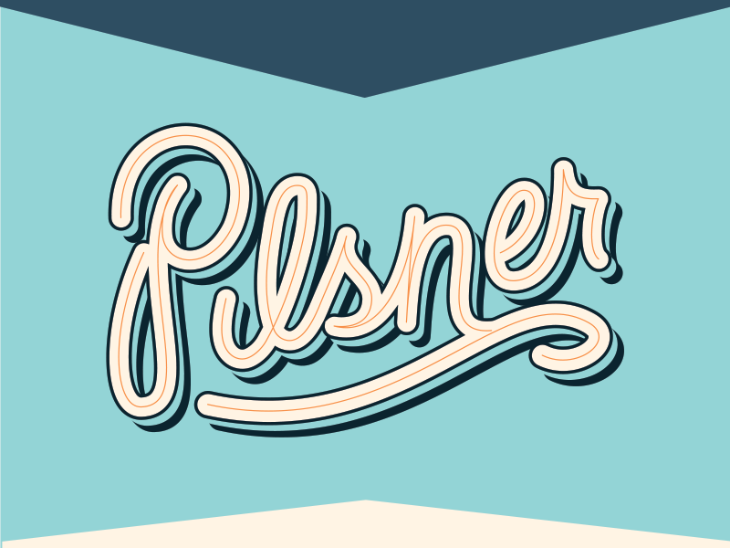 Pilsner Type Treatment (early stages) hand written pilsner blake stevenson jetpacks and rollerskates retro packaging hand lettering script beer typography illustration