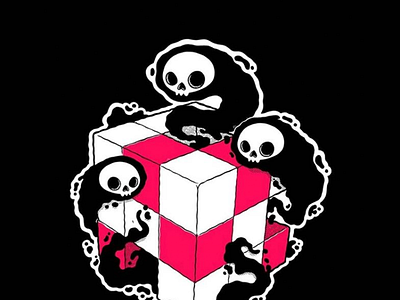 Cube of Skulls blake stevenson cartoon character design cube cute explore ghosts illustration jetpacks and rollerskates jetpacksandrollerskates skull