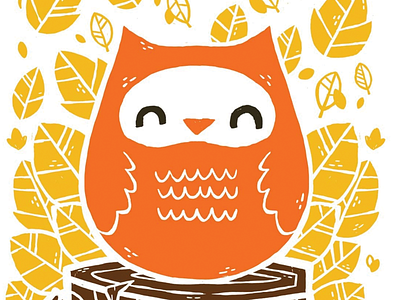 Woodcut owl bird blake stevenson cartoon character design explore forest illustration jetpacks and rollerskates jetpacksandrollerskates kids owl