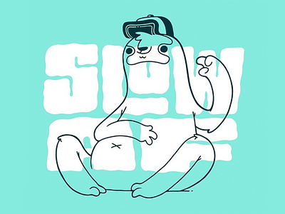 Slow AF - Sloth Illustration af animal cartoon character design cute funny hand lettering hipster lettering sloth slow typography