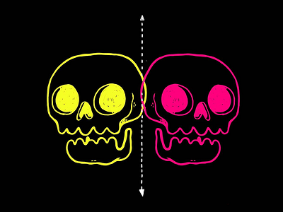 Neon Skulls Activate 80s blake stevenson cute hipster illustration jetpacks and rollerskates neon skull skull a day
