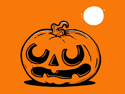 Jack O Lantern (Pumpkin) blake stevenson cute halloween illustration inktober jack o lantern jetpacks and rollerskates pumpkin skull