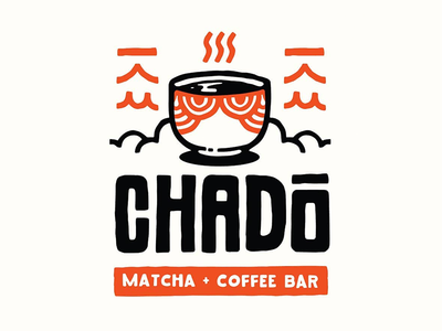 Chado Matcha + Coffee Bar asian blake stevenson branding chado coffee cute hand lettering handmade hipster illustration logo matcha retro tea typography vector