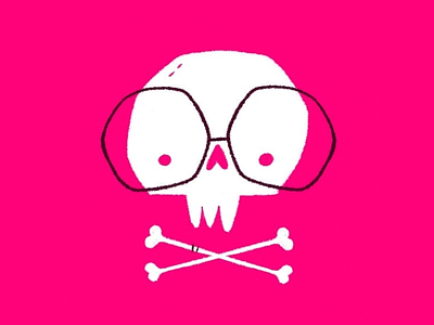Nerd skull 80s adorable blake stevenson cartoon character design cute cute logo glasses hipster illustration jetpacks and rollerskates logo nerd skull toronto