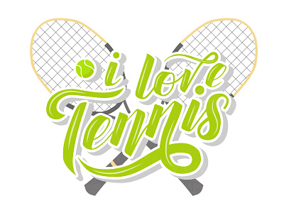 Lettering composition "I love tennis"