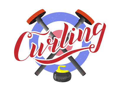 Lettering logo Curling